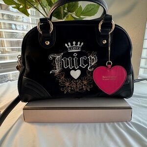 Juicy Couture Black Heritage Bowler Bag